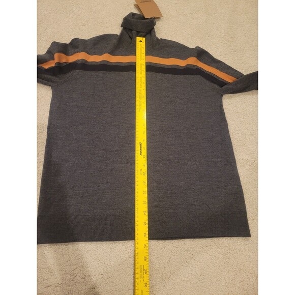 NWT Burberry Turtleneck Sweater Mens XL 100% Merino Wool Charcoal Grey M… - Picture 5 of 8